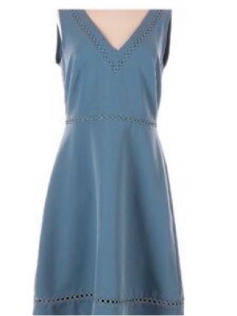 LOFT Teal Blue V-Neck Shift Dress with Trim